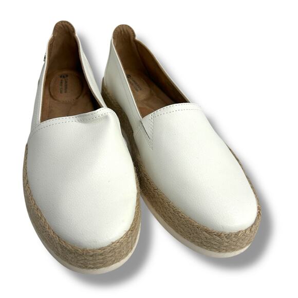 Giani Bernini Slip On Esapdrille Flats Size 8 White Loafers Boho Faux Leather - Picture 5 of 10